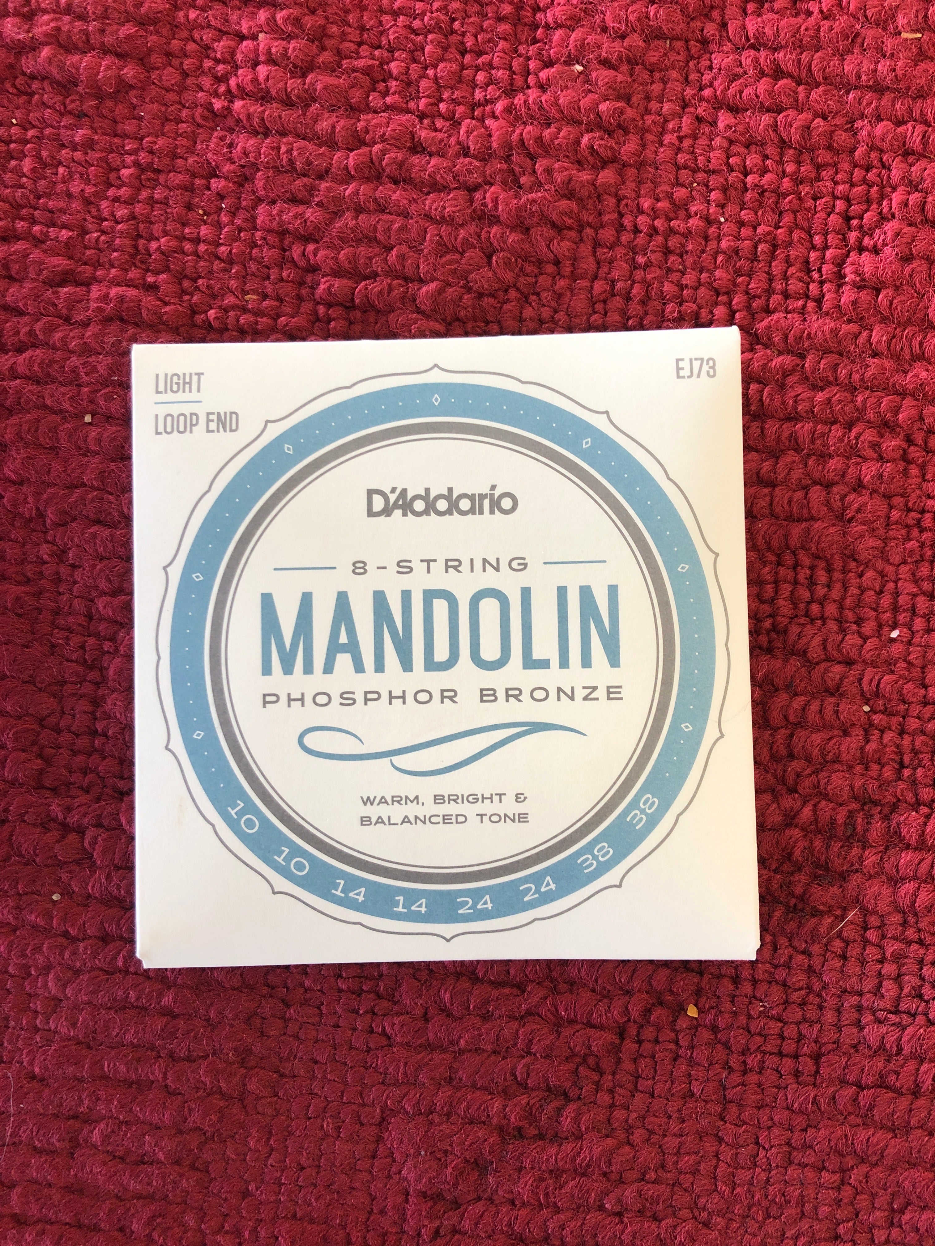 D'Addario EJ73 Mandolin Strings--light phosphor-bronze loop end ...