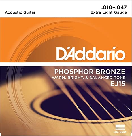 D'Addario EJ15 Extra Light Gauge Phosphur Bronze Acoustic Guitar Strings