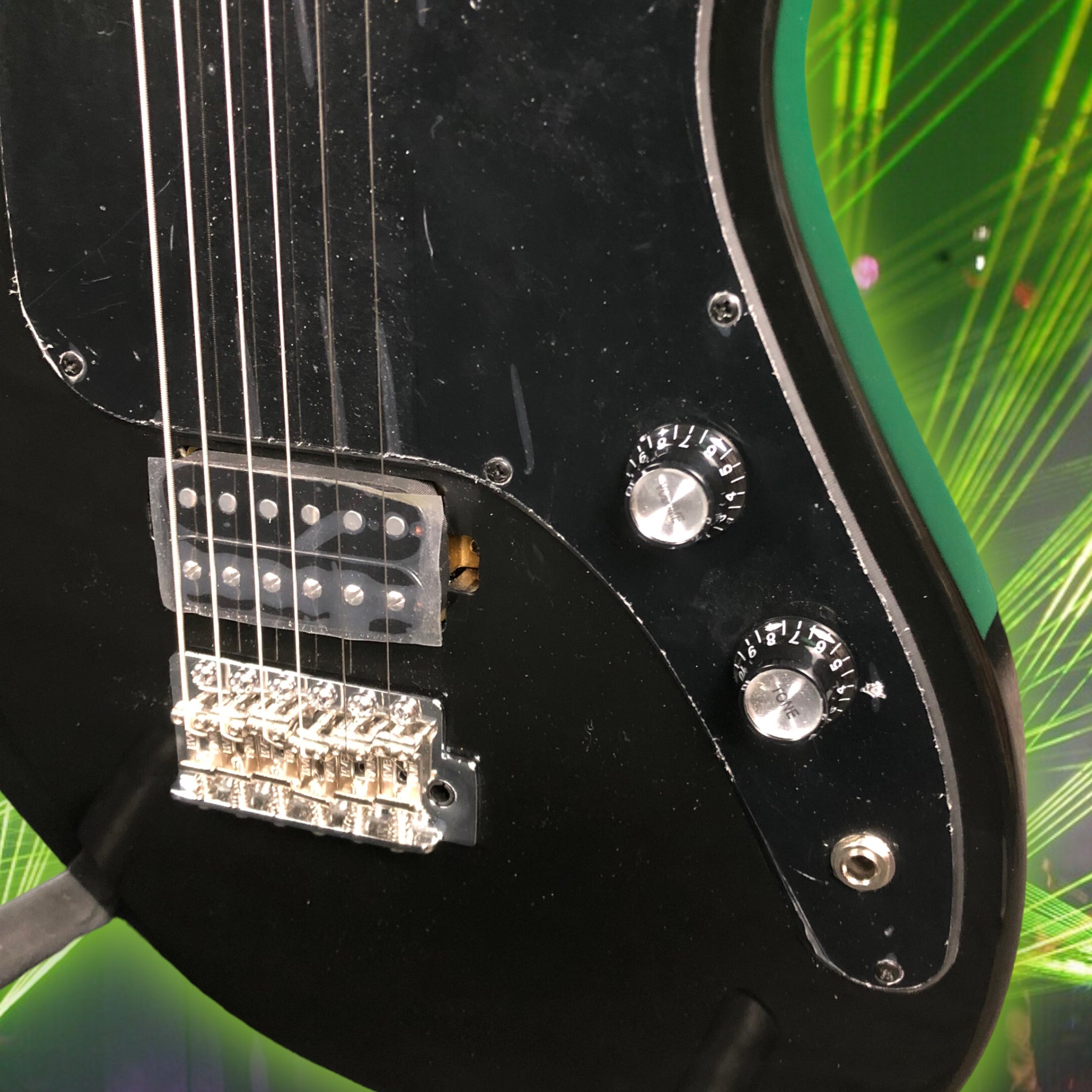 Aria Pro II Jet B-Tone Baritone electric guitar--black
